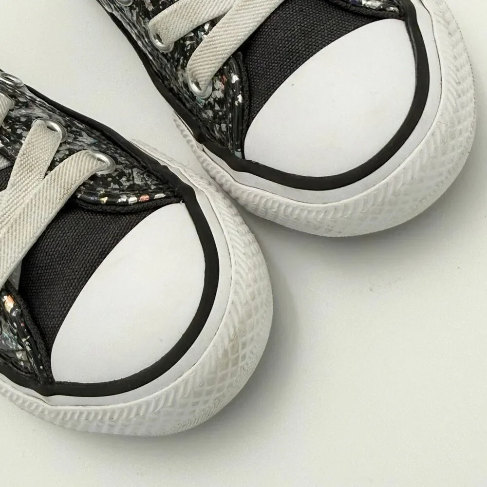 Converse All Star Chuck Taylor Glitter Hook and Loop Slip On Sneakers - US Grade